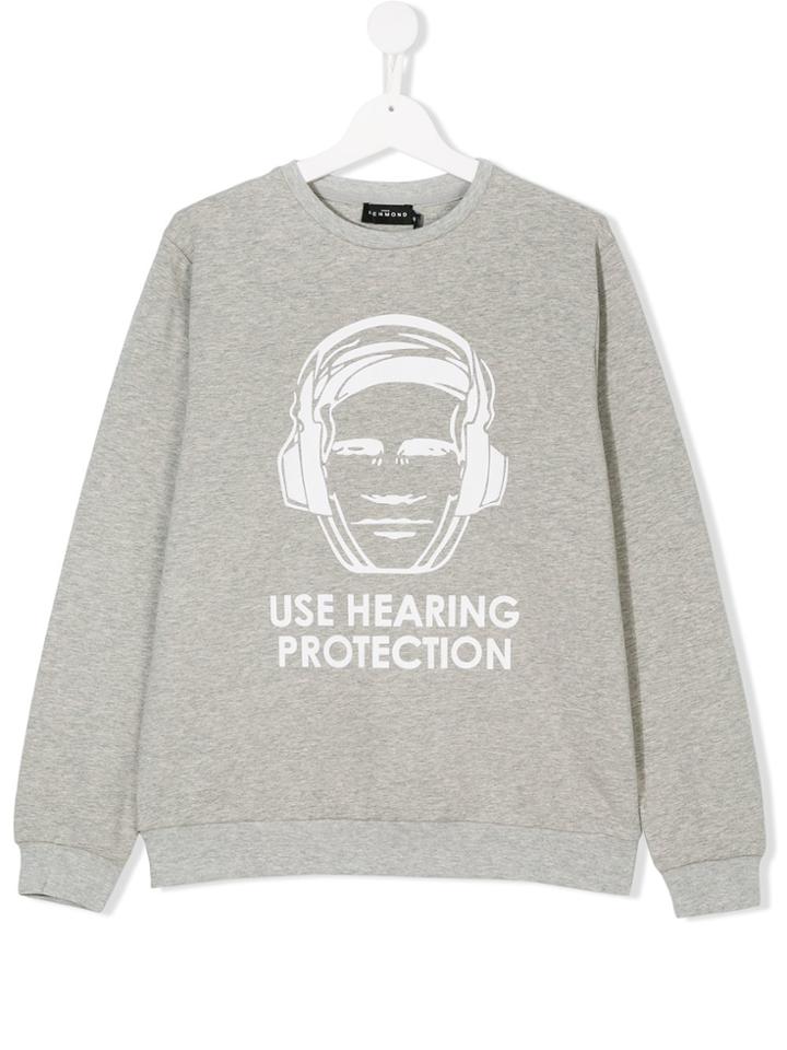 John Richmond Kids Teen Hearing Protection Sweatshirt - Grey