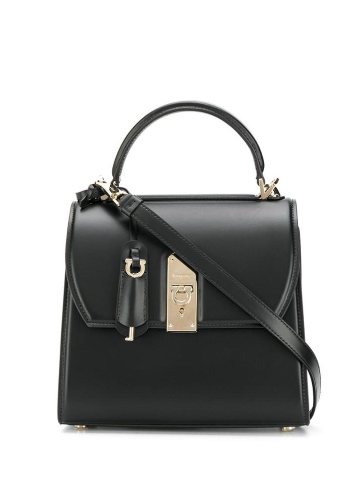 Salvatore Ferragamo Padlock Top-handle Tote - Black