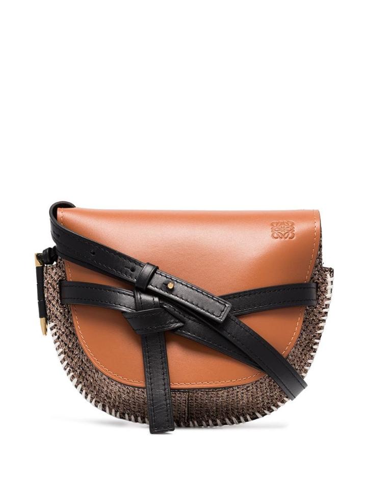 Loewe Brown And Black Gate Leather Shoulder Bag
