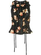 Proenza Schouler Floral Jacquard Tie Detail Top - Black