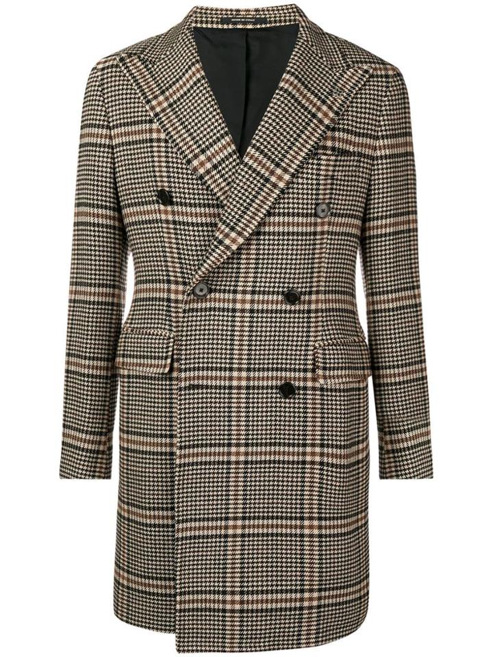 Tagliatore Classic Checked Coat - Neutrals