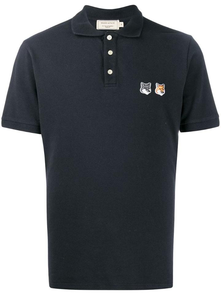 Maison Kitsuné Fox Head Polo Shirt - Grey