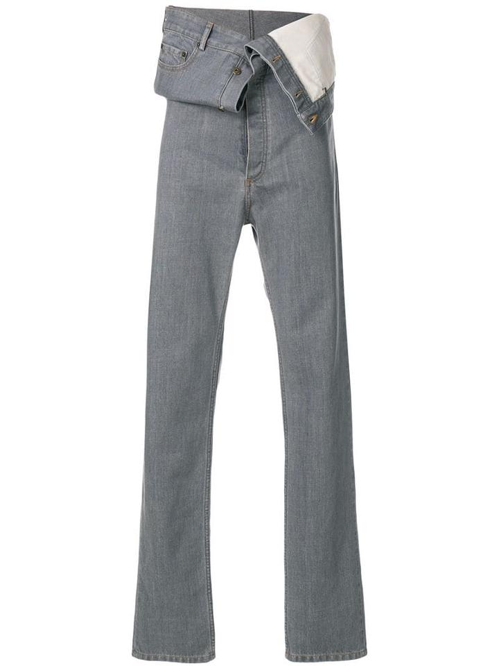 Y/project Asymmetric High Rise Jeans - Grey