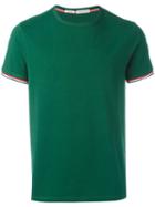 Moncler Stripe Detail Sleeve T-shirt, Men's, Size: Large, Green, Cotton/spandex/elastane