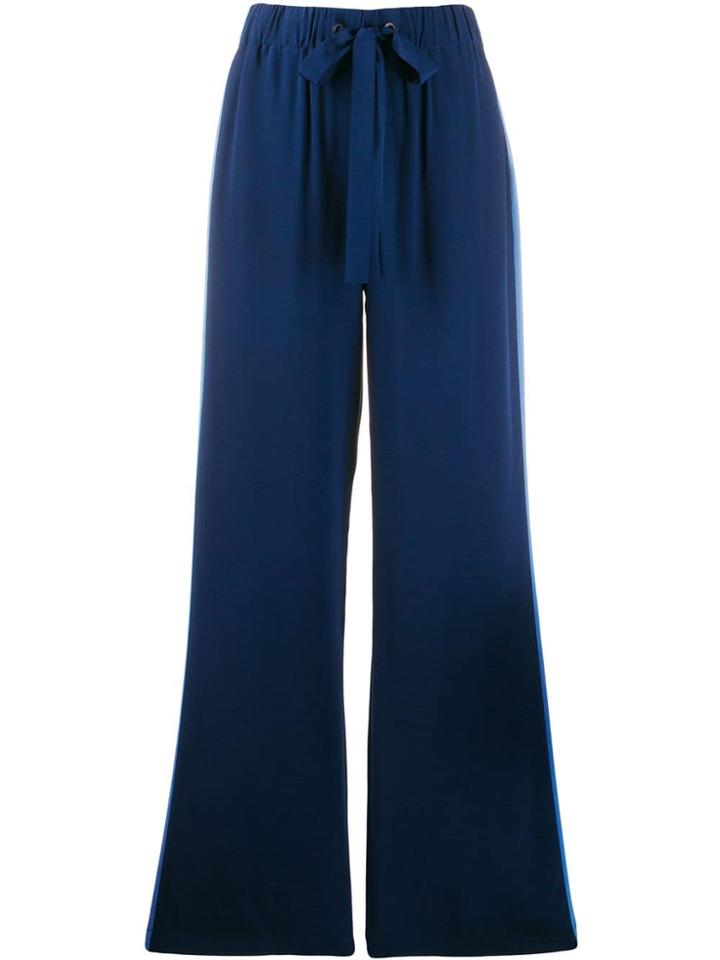 Dvf Diane Von Furstenberg Ellington Crepe De Chine Trousers - Blue