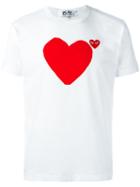 Comme Des Garçons Play Logo Print T-shirt, Men's, Size: Small, White, Cotton