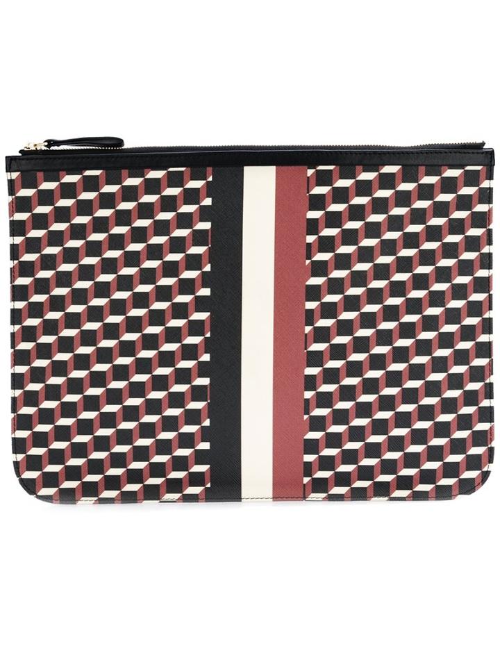 Pierre Hardy 'canvas Cube' Clutch, Men's, Red, Calf Leather