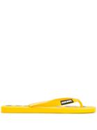 Diesel Logo Print Flip Flops - Yellow