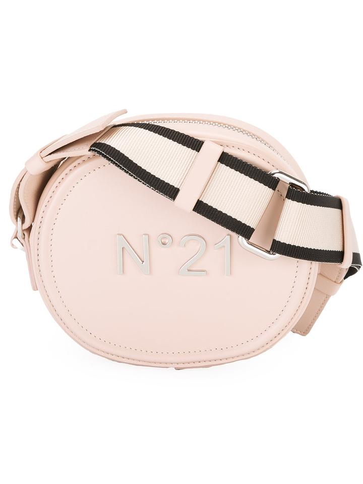 No21 Round Logo Plaque Bag, Women's, Pink/purple, Leather