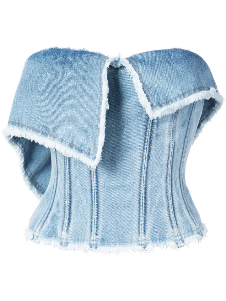 Natasha Zinko Denim Bustier Top - Blue
