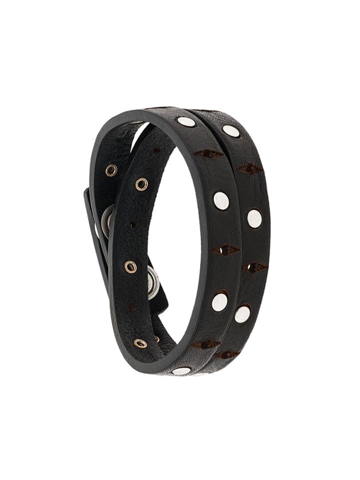 Diesel Wraparound Studded Cuff Bracelet - Black