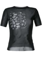 Kotohayokozawa Sheer Scale T-shirt, Women's, Size: Small, Black, Polyester