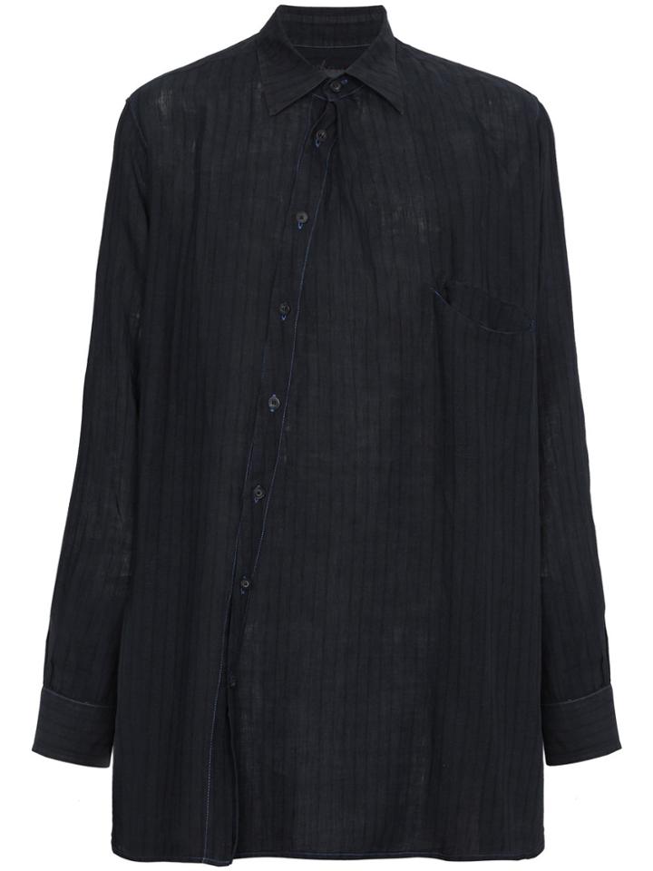 By Walid Off Centre Placket Shirt - Blue