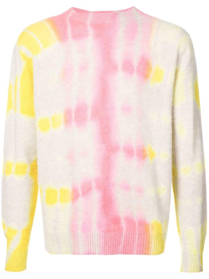 The Elder Statesman Double Lsd Dyed Jumper - White