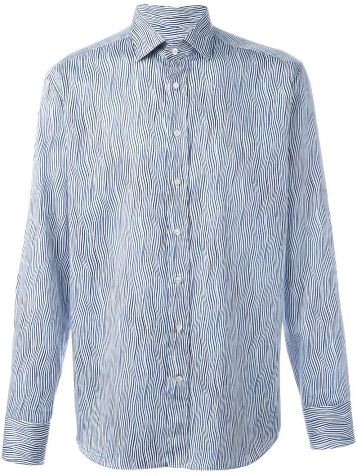 Etro Wavy Stripe Print Shirt