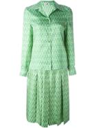 Hermès Vintage Printed Skirt Suit - Green