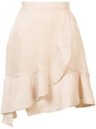 Carven Flared Hem Mini Skirt, Women's, Size: Medium, Pink/purple, Acetate/silk/cupro