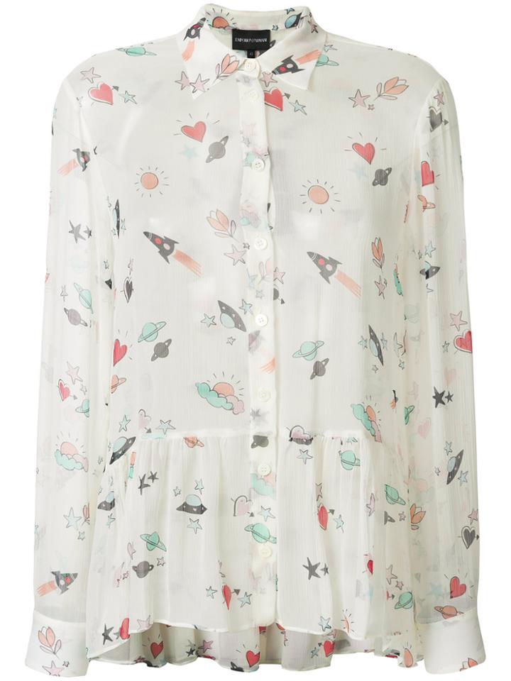 Emporio Armani All-over Print Blouse - White