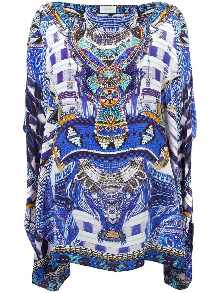 Camilla Embellished Printed Kaftan, Women's, Silk/crystal/sequin