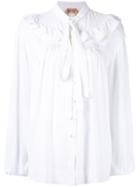 No21 Ruffle Detail Pussy Bow Shirt - White