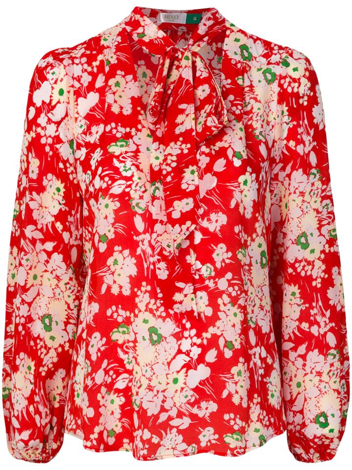 Rixo London Moss Bunch Floral Blouse - Red