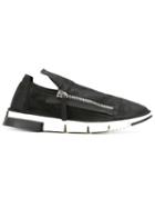 Cinzia Araia Side Zip Sneakers, Men's, Size: 42, Black, Leather/rubber