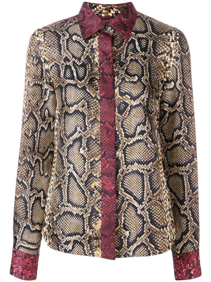 Victoria Beckham Slim Contrast Trim Blouse - Brown