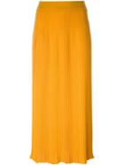 Sonia Rykiel Pleated Long Skirt, Women's, Size: Xs, Yellow/orange, Polyamide/polyester/spandex/elastane/virgin Wool