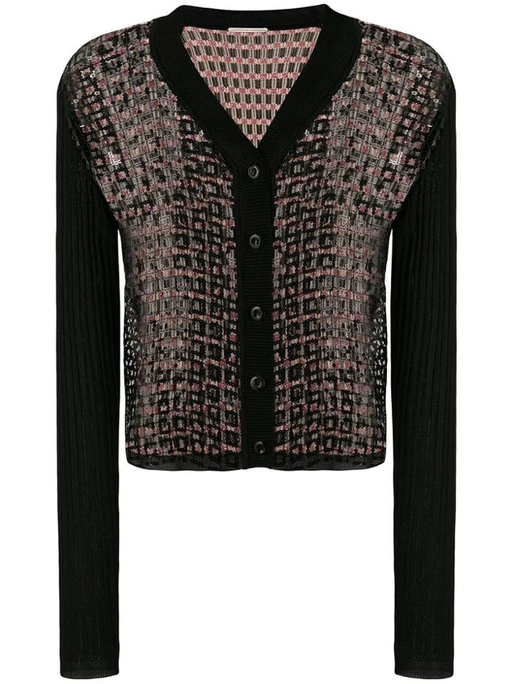 Marco De Vincenzo Sequin Panel Cardigan - Black
