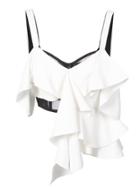 Proenza Schouler Sleeveless Off Shoulder Ruffle Top - White