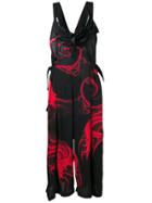 Yohji Yamamoto Floral Flared Jumpsuit - Black