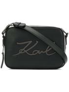 Karl Lagerfeld Appliquéd Camera Shoulder Bag - Black