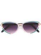 Givenchy Vintage Rectangular Frame Sunglasses, Women's, Blue