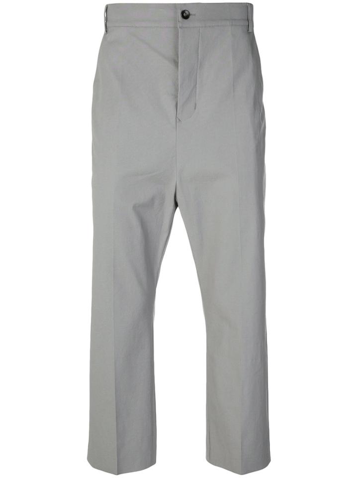 Rick Owens Cropped Straight-leg Trousers - Grey