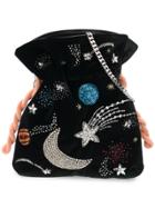 Les Petits Joueurs Star Embellished Crossbody Bag - Black
