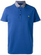 Etro Contrast Collar Polo Shirt, Men's, Size: Medium, Blue, Cotton/spandex/elastane