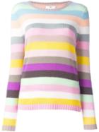 Allude Striped Sweater, Women's, Size: Medium, Pink/purple, Cashmere
