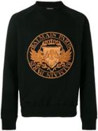 Balmain Embroidered Crest Sweatshirt - Black