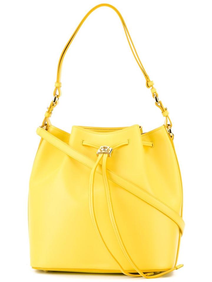 Salvatore Ferragamo Bucket Drawstring Shoulder Bag, Women's, Yellow/orange