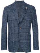 Lardini - Checked Two Button Blazer - Men - Polyester/wool - 54, Blue, Polyester/wool