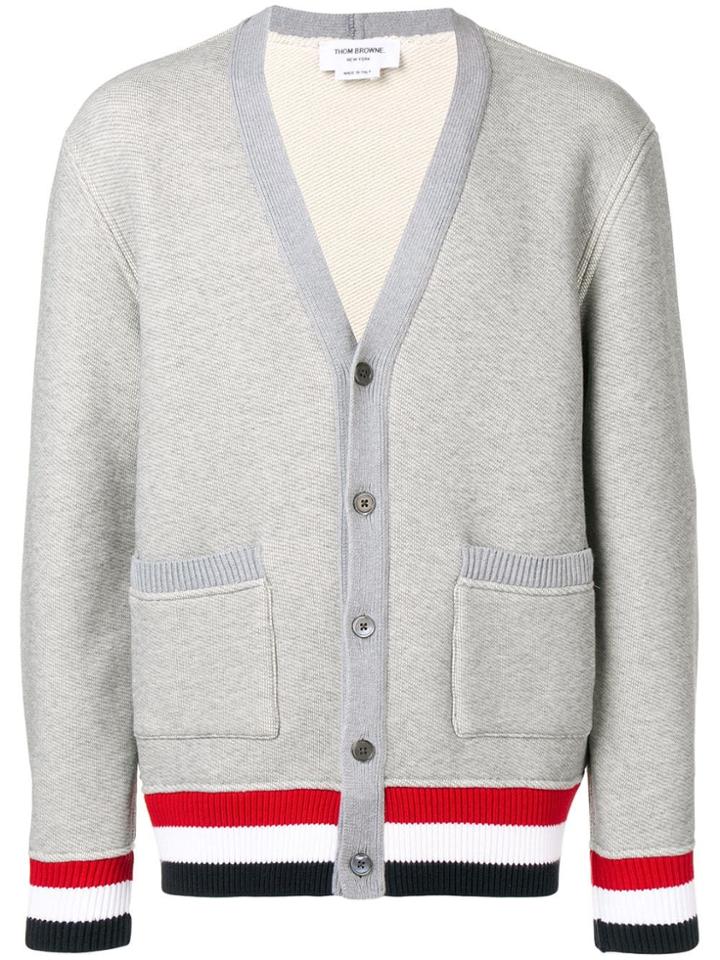 Thom Browne Oversized Chunky Loopback Cardigan - Grey