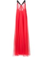 Vera Wang Flared Tulle Gown, Women's, Size: 12, Red, Polyester