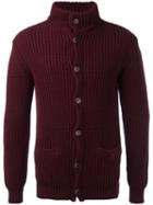 Barena Ribbed Cardigan, Men's, Size: Large, Red, Cotton