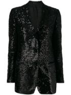Tagliatore Sequin Embroidered Blazer - Black