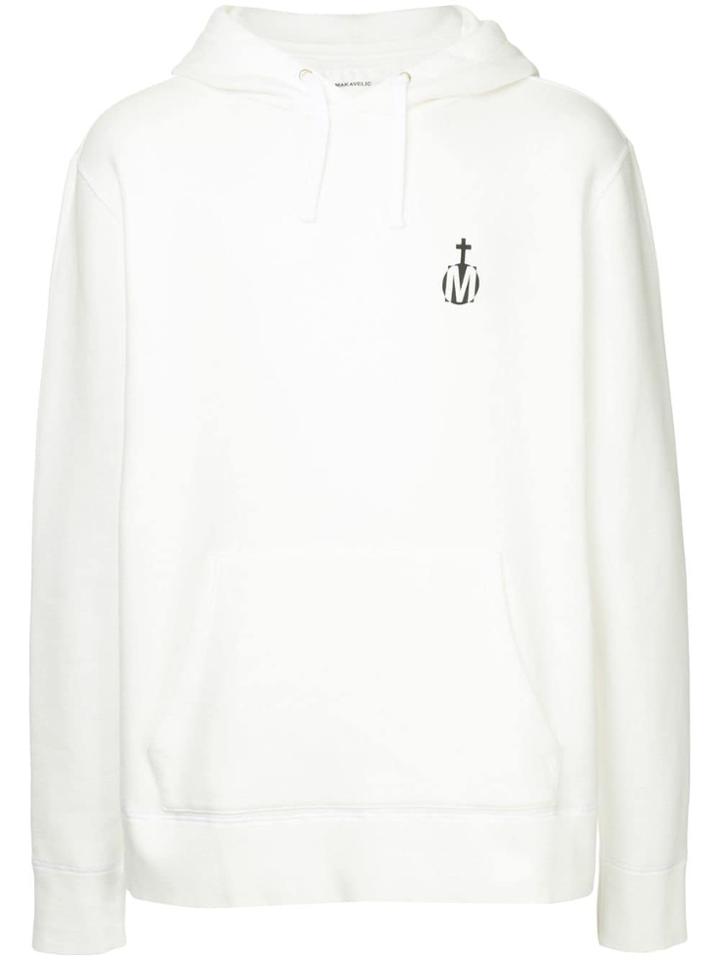 Makavelic Logo Print Hoodie - White