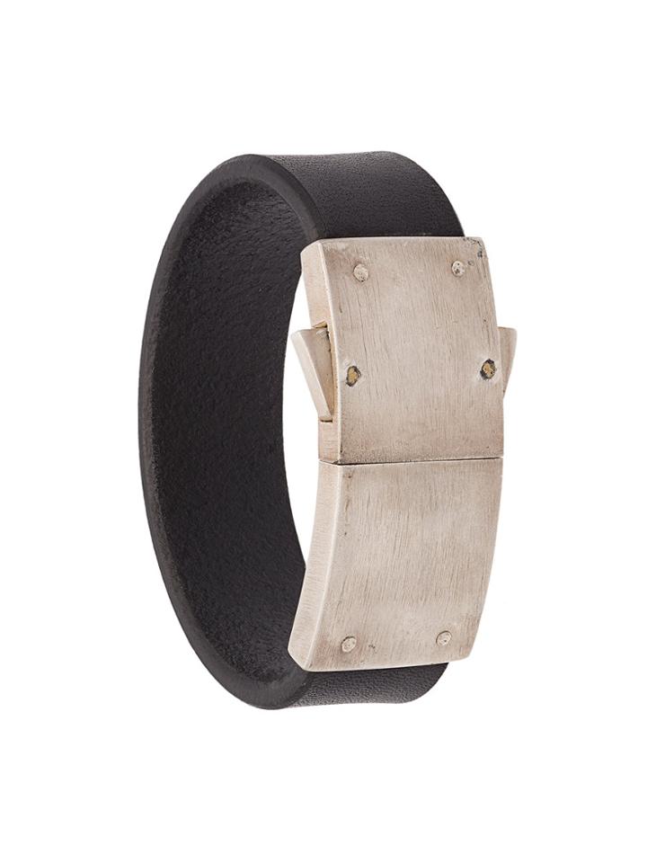 Parts Of Four Leather Band Bracelet - Black