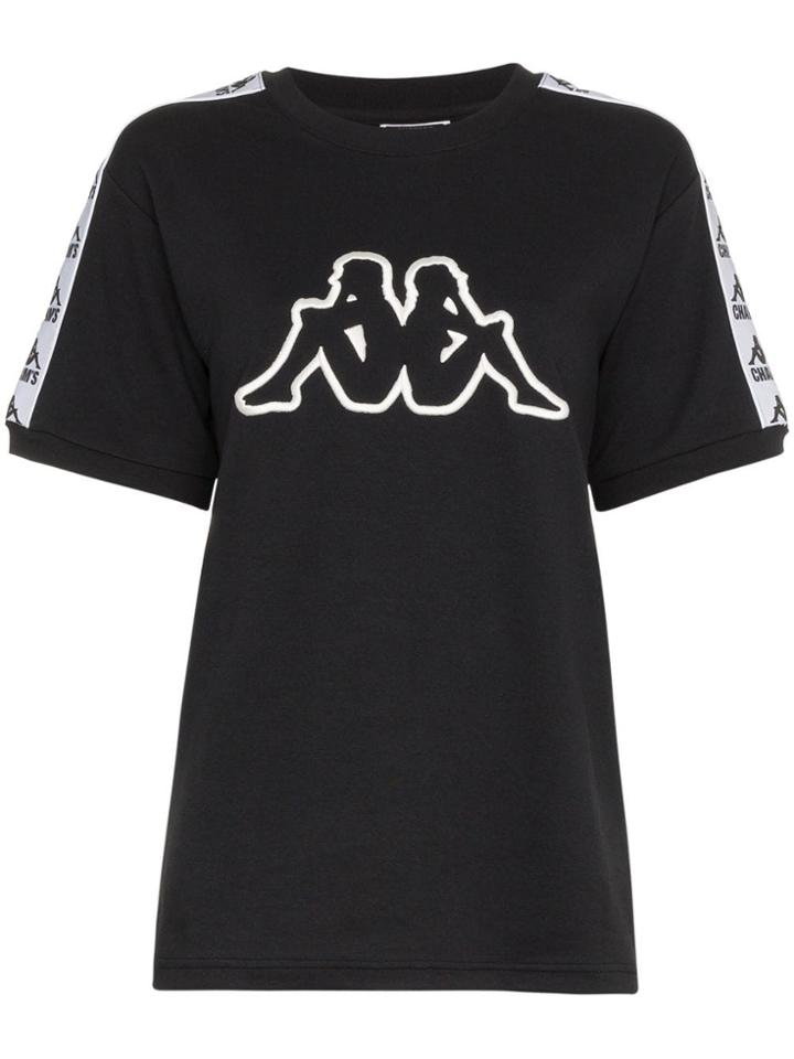 Charm's X Kappa Black Logo Embroidered Cotton Blend Top - Unavailable