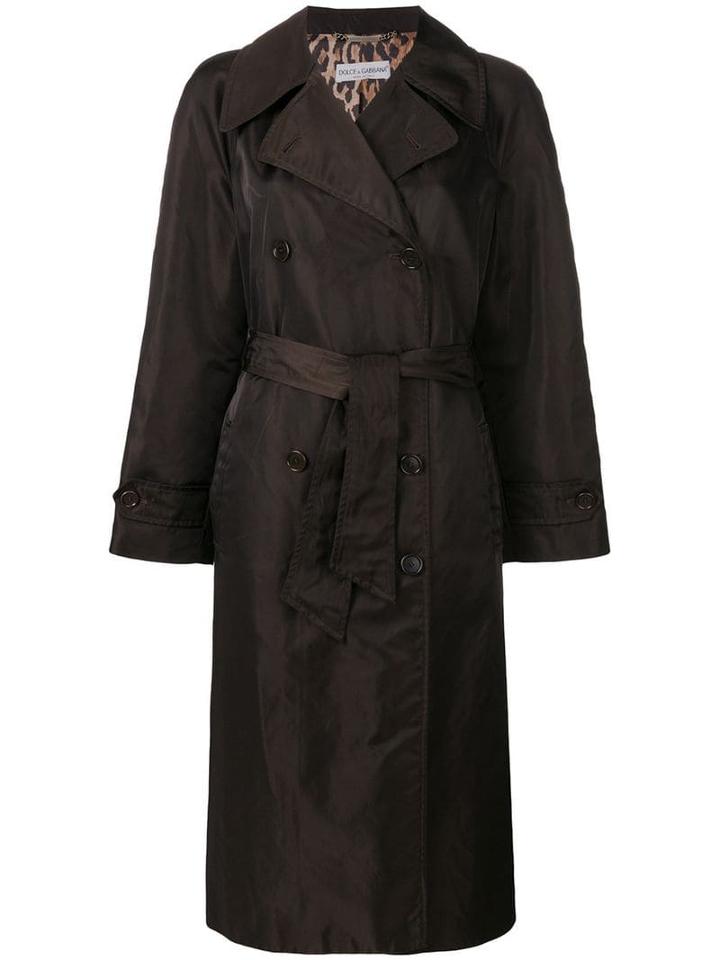 Dolce & Gabbana Pre-owned Loose Fit Midi Coat - Brown