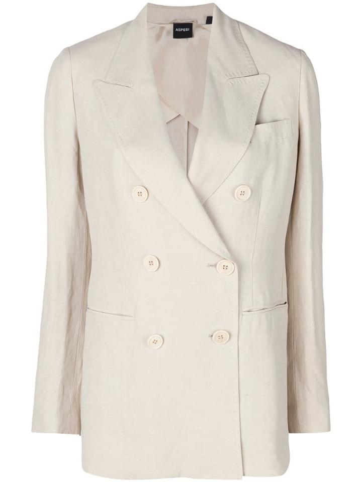 Aspesi Double Breasted Blazer - Neutrals