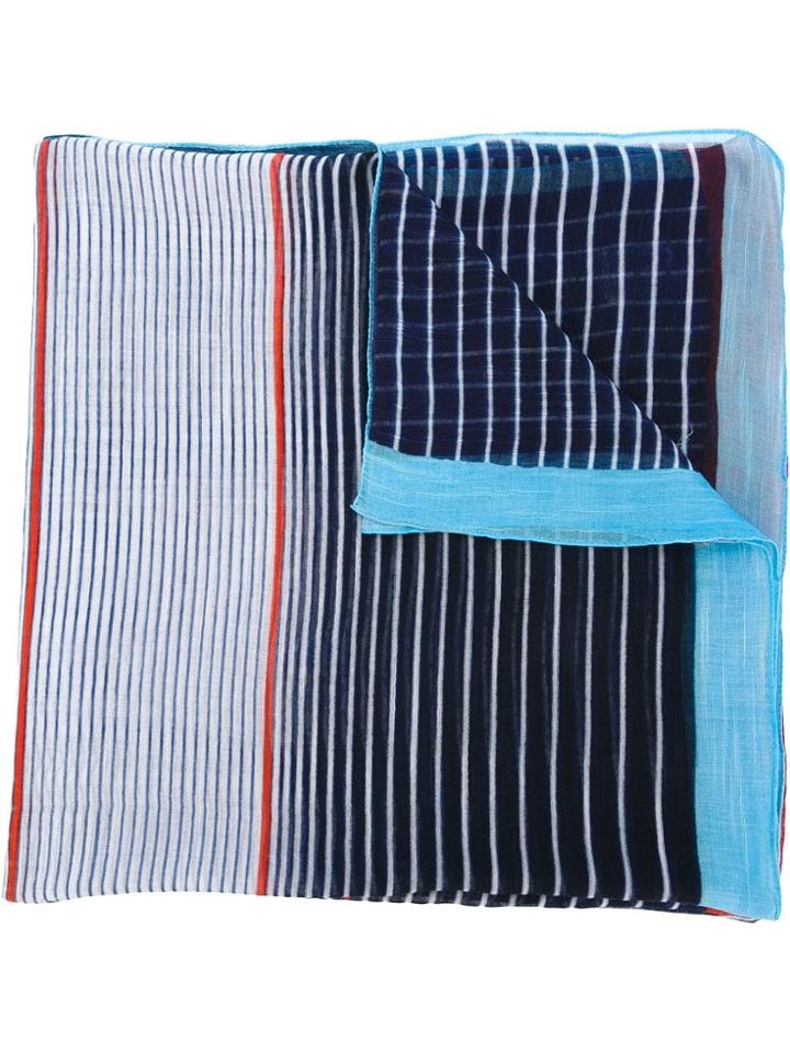 Faliero Sarti Line Print Scarf - Blue